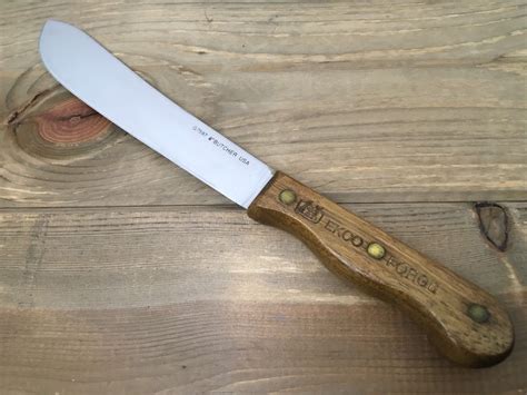 Vintage Ekco Forge 8&39;&39; Slicing Knife G7594 USA Solid Wood Handle 16. . Ekco forge knives